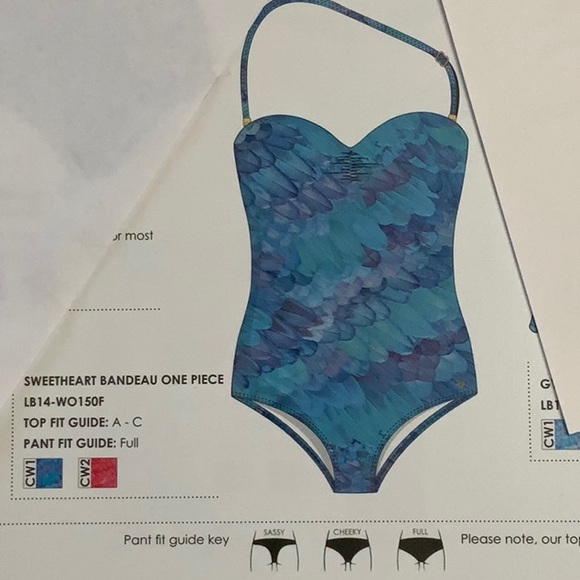 Lisa Blue WINGED ONES Sweetheart Bandeau 1pc - Celestial Blue (#18) - Picture 9 of 16